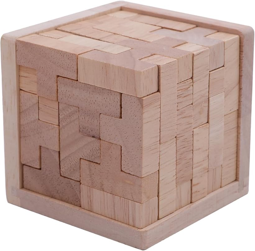 楽天市場】立体パズル 木製 木製パズル キューブパズル 3D T型 54個