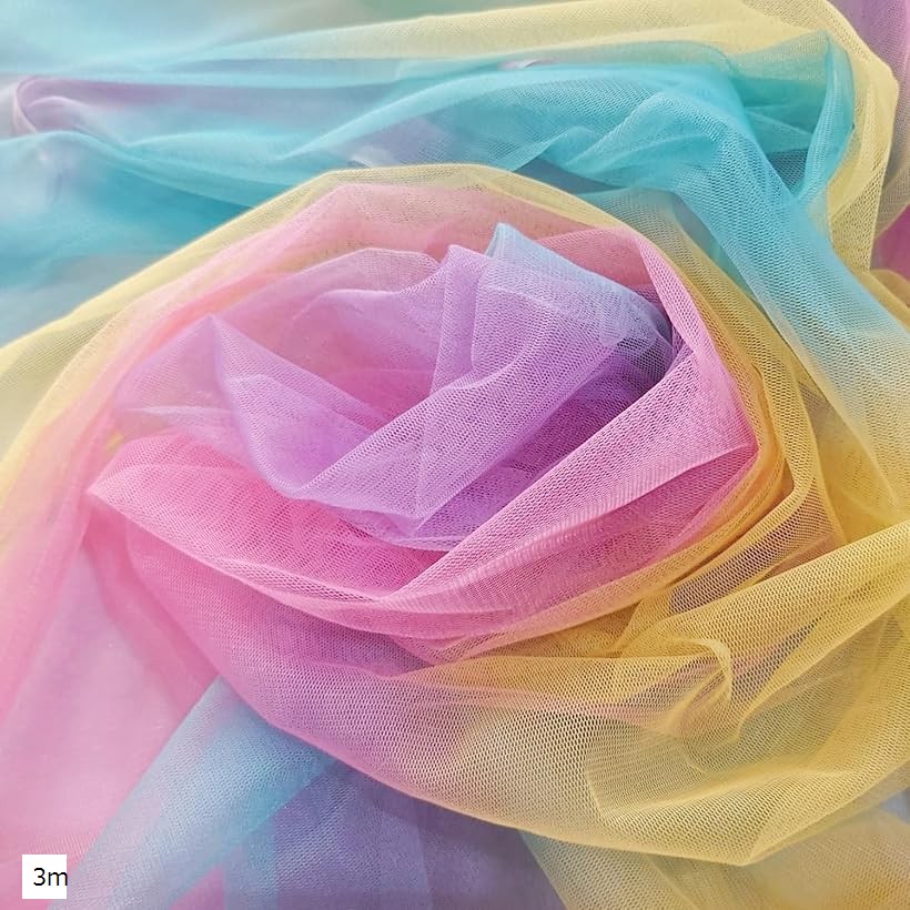 楽天市場】【楽天ランキング1位入賞】レインボー チュール 生地 鮮色