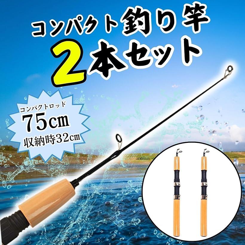 楽天市場】釣り竿 セット 75cm コンパクトロッド 振り出しロッド 穴