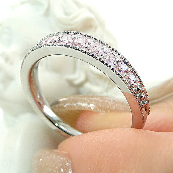 楽天市場】Pt950 天然ピンクダイヤモンド エタニティリング【0.28ct