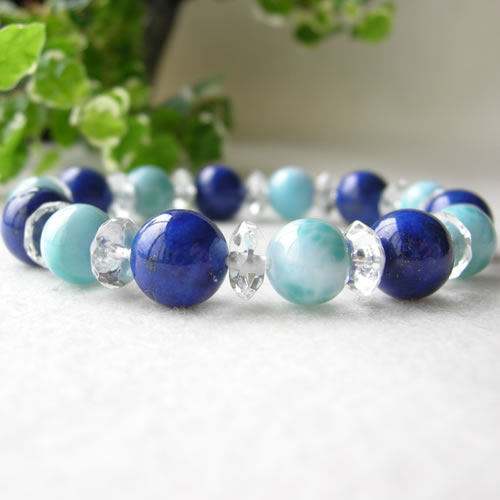 楽天市場】高品質 ラピスラズリ 高品質 ラリマー 水晶 ブレスレット