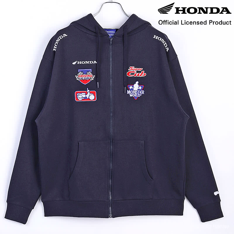 楽天市場】HONDA×MONSTER WORLD ZIPパーカー B ネイビー サイド