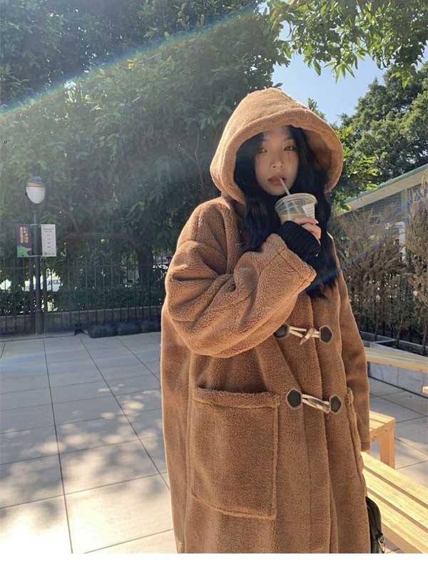 楽天市場】ダッフルコート 学生 ロングコート ふわふわ もこもこ