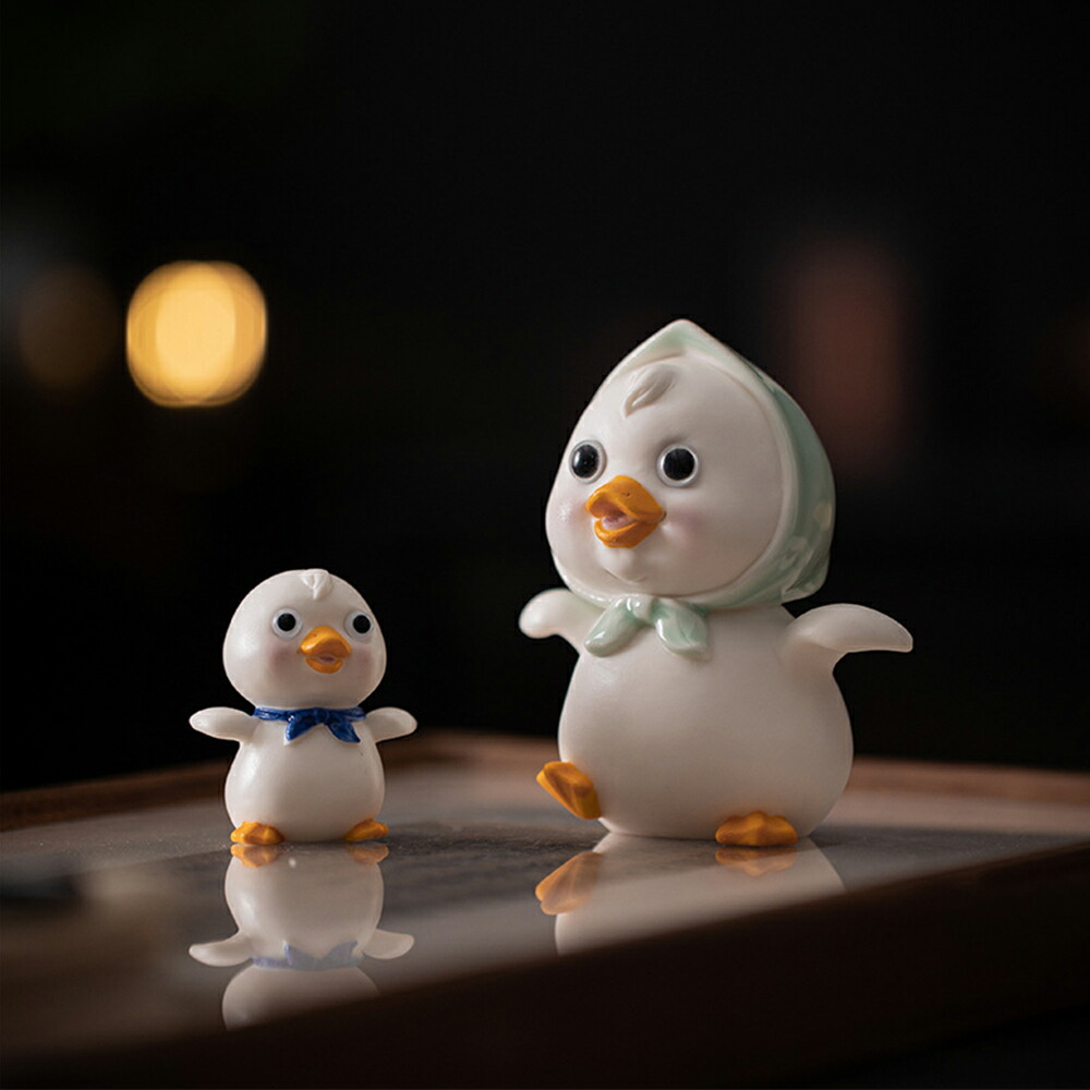 楽天市場】IwaiLoft かわいい おやこ 鴨 かも 置物 陶器 手作り