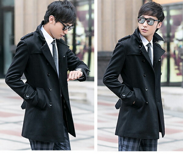 楽天市場】ロングコート メンズ ウール トレンチコート メンズ ロング