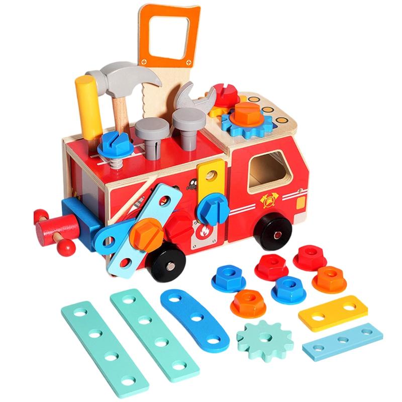 楽天市場】AOMACO 知育玩具 消防車 大工さん ごっこ遊び 組み立て 分解