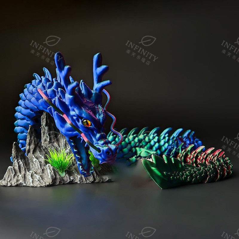 楽天市場】3Dプリント 中国龍 ドラゴン フィギュア 可動式 口が開く