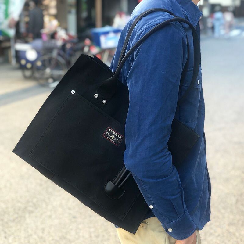 楽天市場】【犬印鞄】【黒犬印】純綿6号帆布トートバッグ（中） : 犬