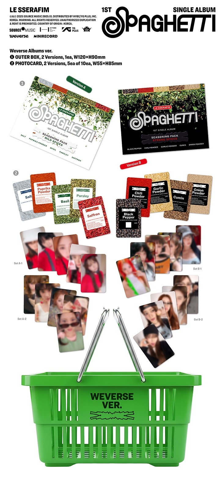 楽天市場】LE SSERAFIM - 1st Single Album 「SPAGHETTI」 (Weverse