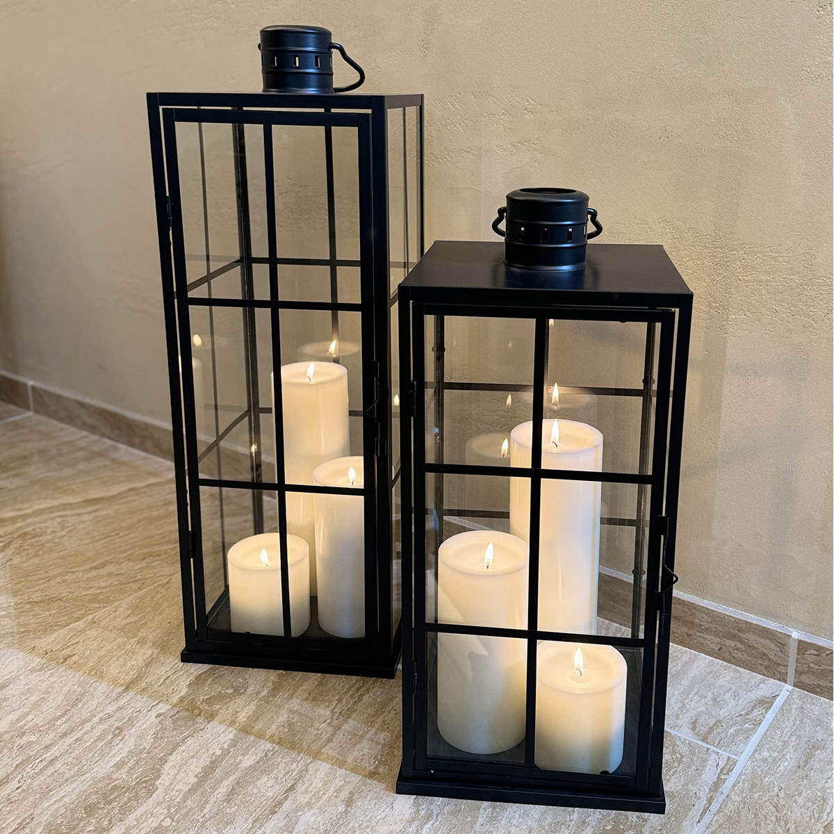 楽天市場】ディスプレイケース グリッドランタン L ガラス キャンドル