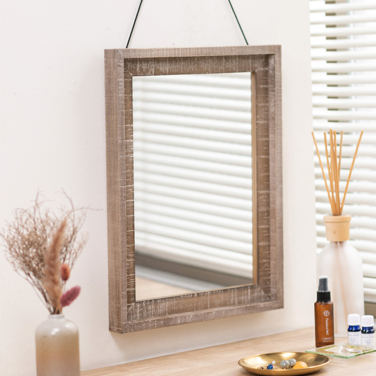 楽天市場】ウォールミラー 34.5×44.5cm ヴィンテージ 古木材