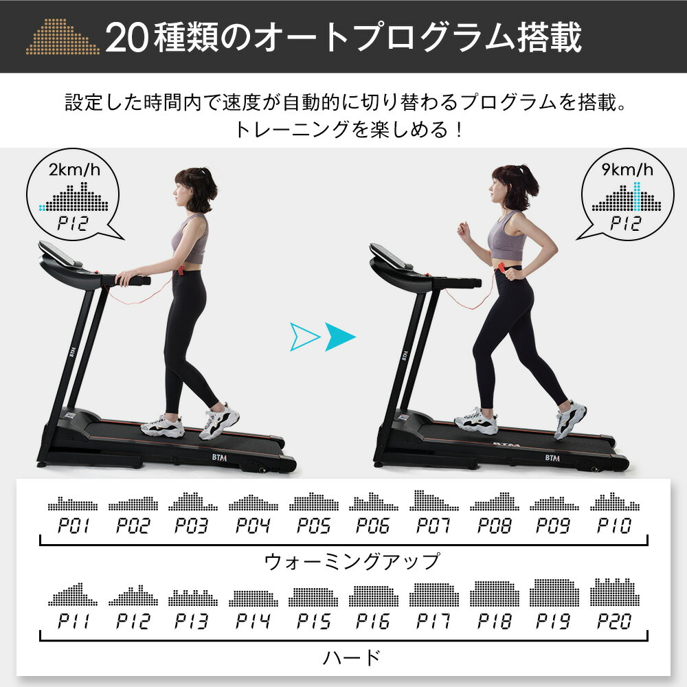 楽天市場】【全品9%クーポン!】【1年半保証 】BTM ルームランナー