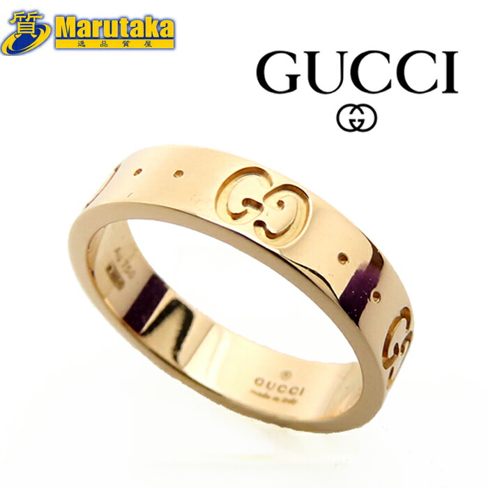 楽天市場】グッチ アイコン リング 750PG ピンクゴールド 8号 3.5g 18
