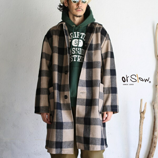 楽天市場】【30%OFFセールSALE】【orslow】 PRISONER COAT BEIGE CHECK