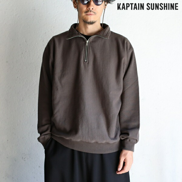 楽天市場】【Kaptain Sunshine】Zipper High Neck Pullover FADE BLACK