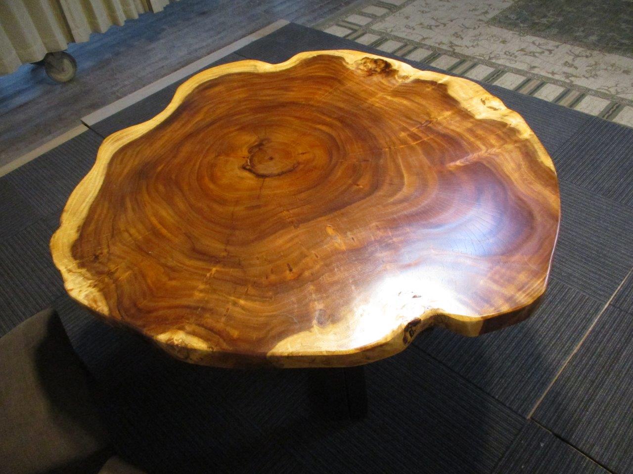 楽天市場】# 1390□ モンキーポッド 丸テーブル 輪切り 一枚板