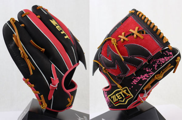 プロステイタス 投手 限定 桜刺繍 グローブ ゼット 軟式