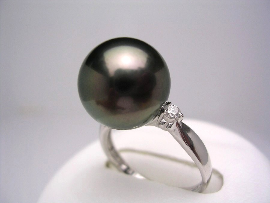 楽天市場】真珠 リング パール BlackLip花珠・ピーコックグリーン