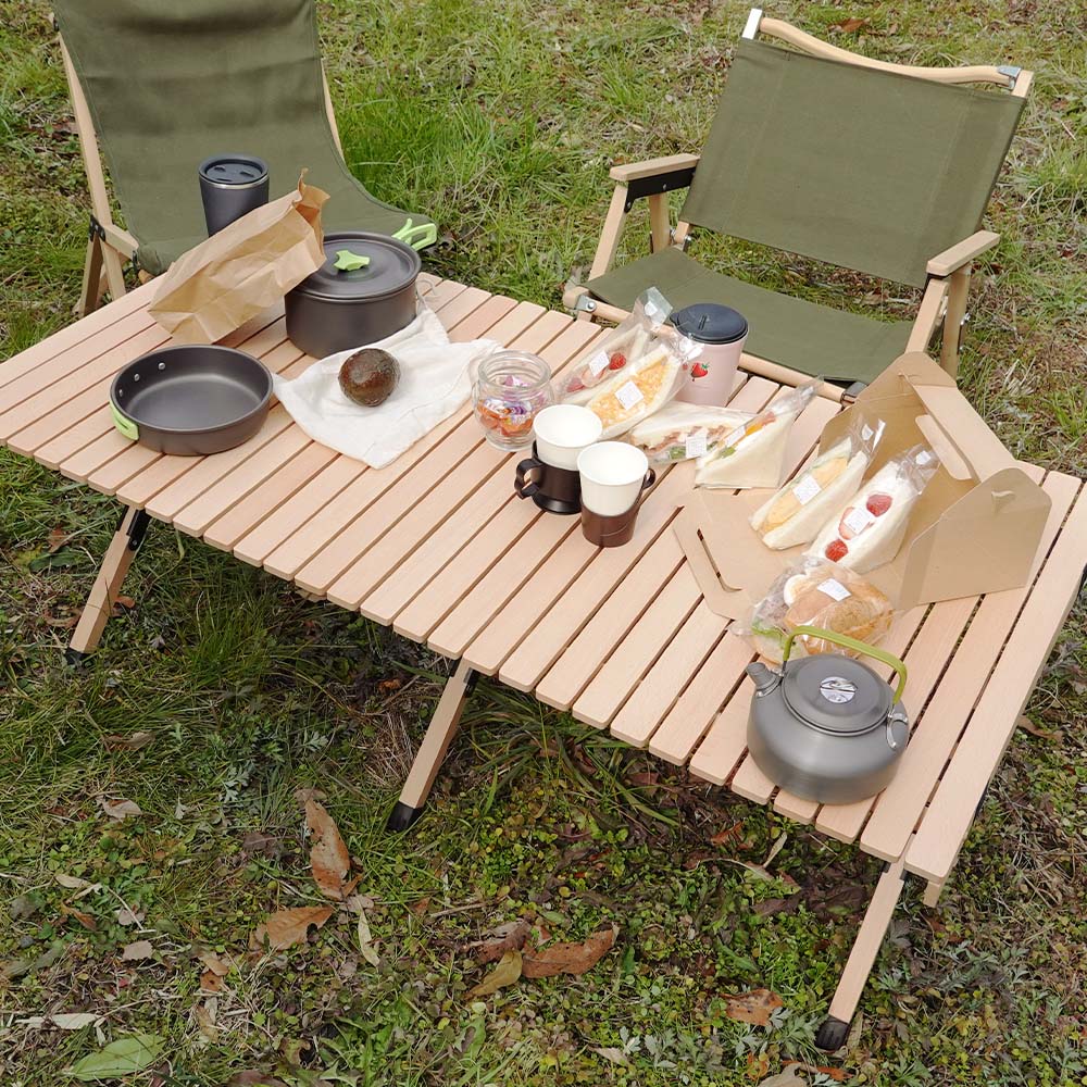 楽天市場】アウトドア 幅120cm 6~8人用 大人数 木製 テーブル ロール