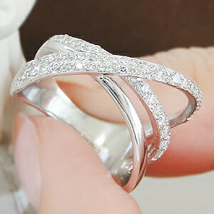 楽天市場】K18WG【0.70ctUP】ダイヤモンド クロス リング【送料無料