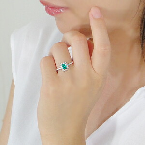 楽天市場】pt900 エメラルド ダイヤモンドリング 【送料無料】【刻印