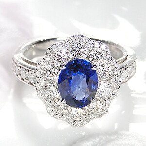 楽天市場】Pt900 ダイヤモンド&ロイヤルブルーサファイア ミル打ち