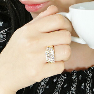 楽天市場】K18YG/PG【2.0ct】豪華 4列 ダイヤモンド リング【送料無料