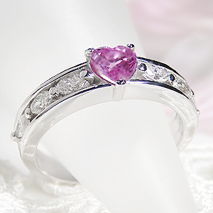 楽天市場】K18YG/WG/PG ピンクサファイヤ ダイヤモンド ハート リング