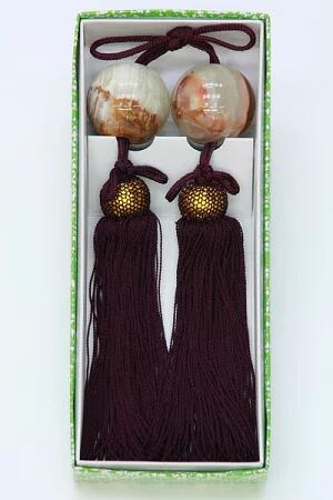 楽天市場】風鎮【ふうちん】 オニックス 紫房 掛軸小物【掛軸 風鎮