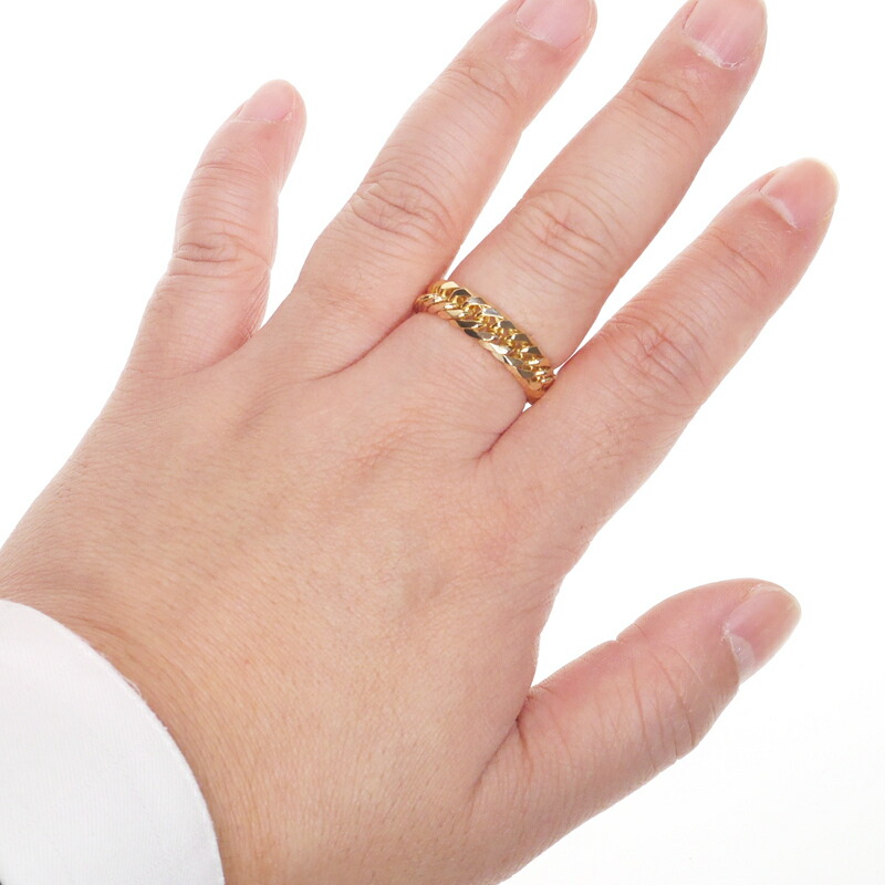 楽天市場】K18喜平リング 6面ダブル ゴールド ハードタイプ K18刻印