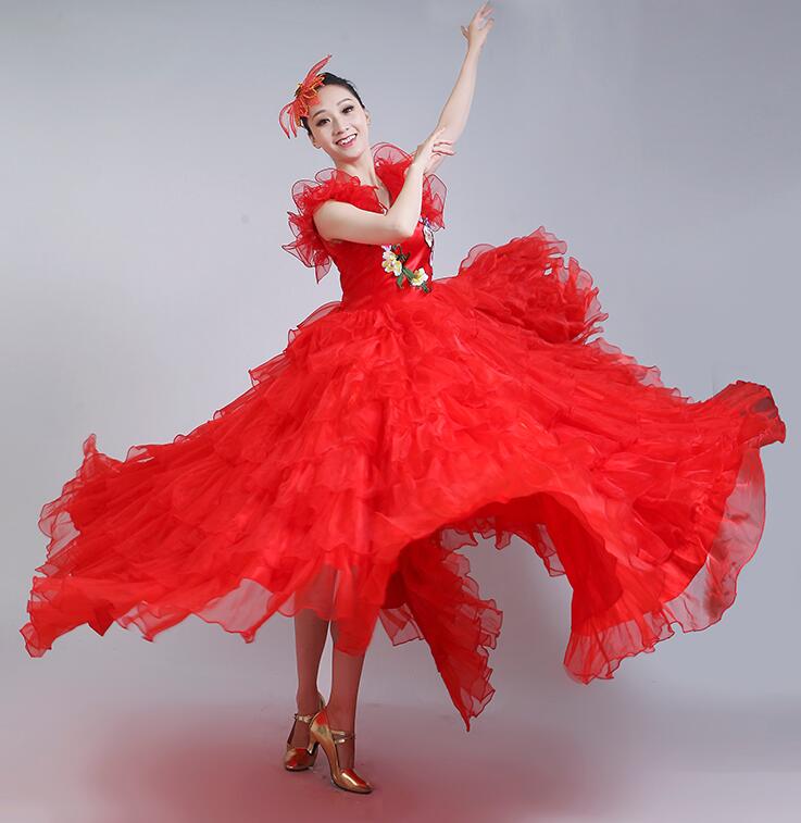 楽天市場】フラメンコ ドレス ワンピース ロング丈 マキシ丈 モダン