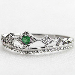 楽天市場】エメラルドリング ティアラリング 5月誕生石 ホワイト