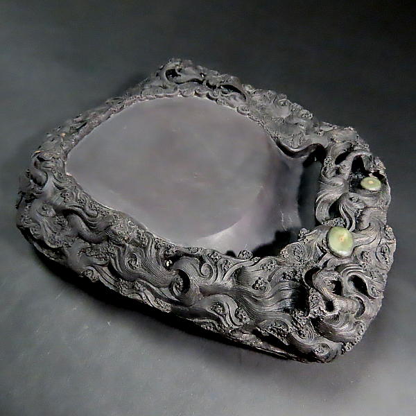 楽天市場】【現品限り】旧坑端渓麻子坑硯 有眼雲龍硯｜書道 書道用品