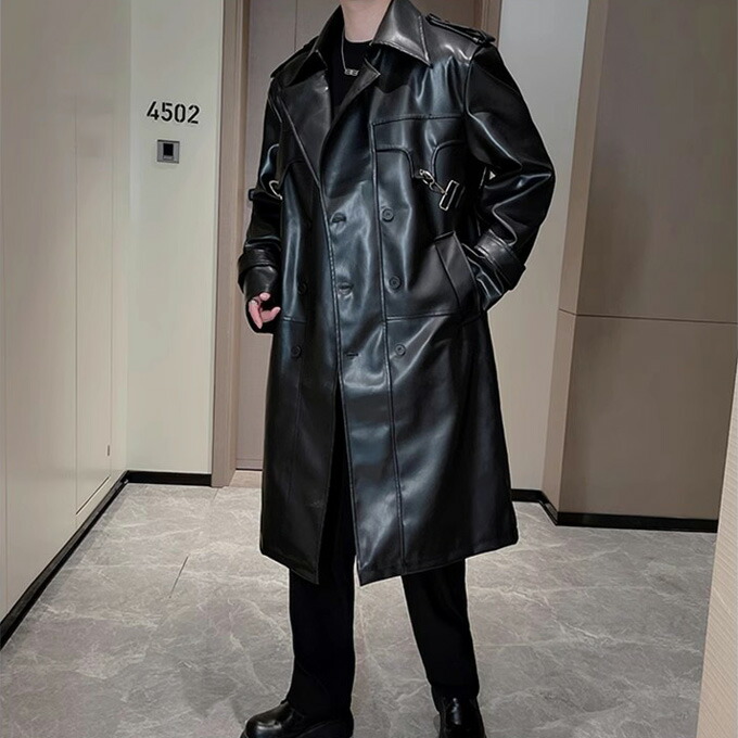 楽天市場】レザーコート チェスターコート メンズ PU レザージャケット