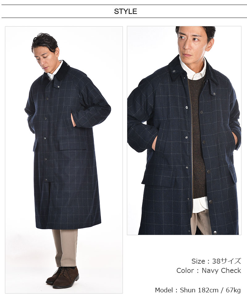 楽天市場】Barbour/バブアー SNOWDON WOOL COAT CHECK TWEED MCAG009