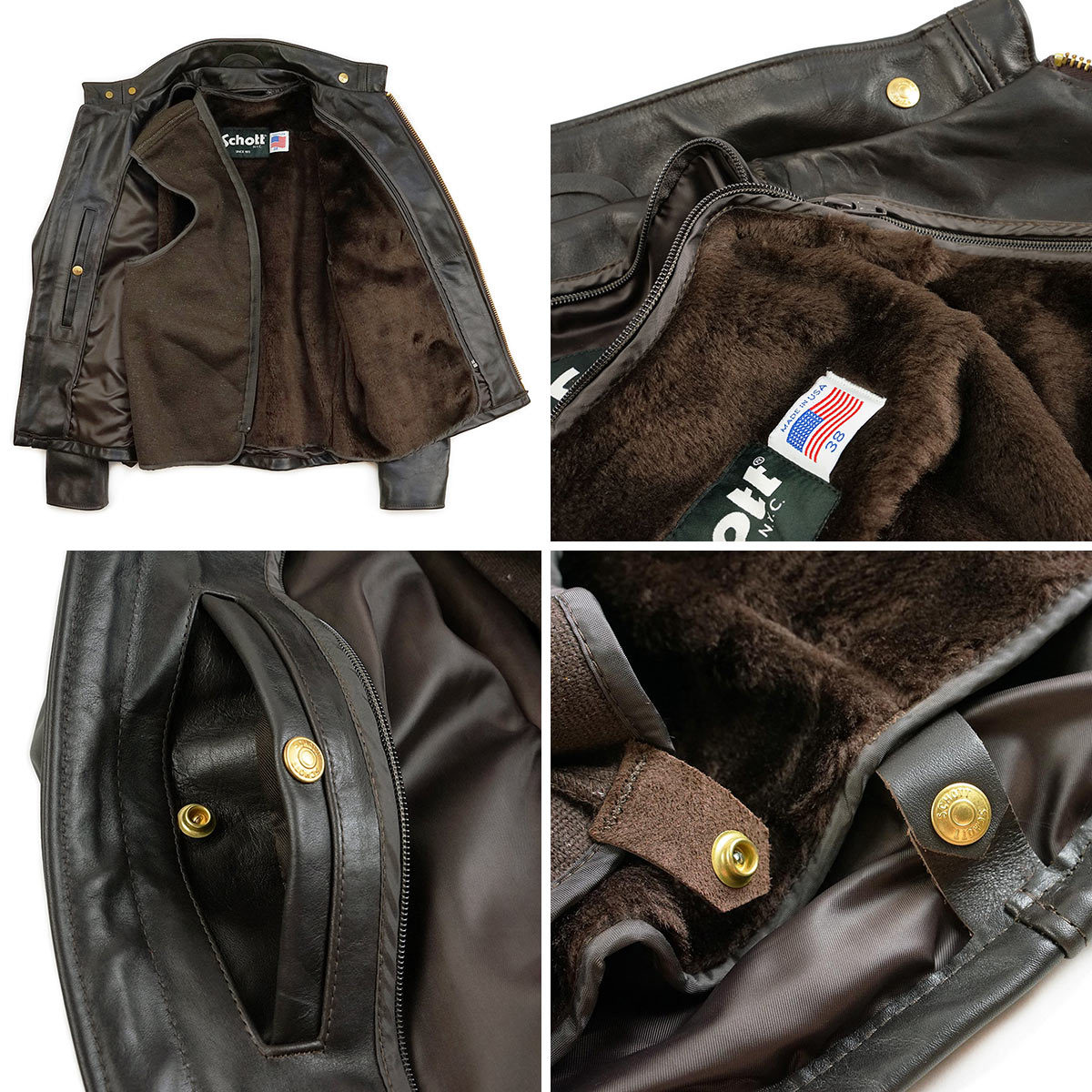 楽天市場】ショット SCHOTT 141 シングルライダース ブラウン(SINGLE