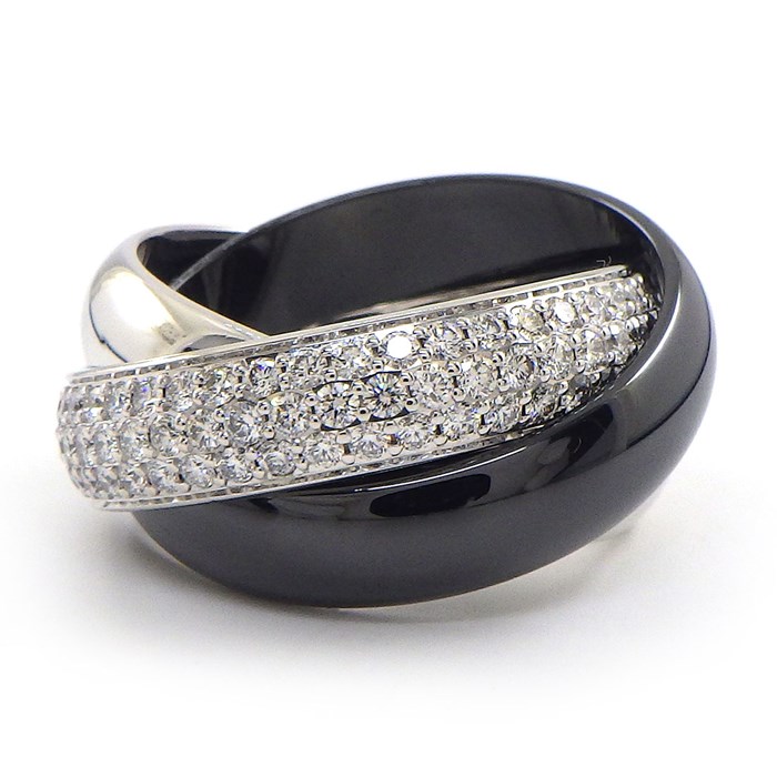 楽天市場】カルティエ Cartier リング トリニティ LM ブラック