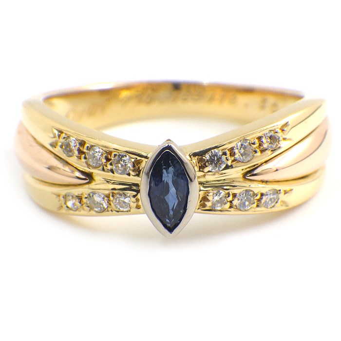 楽天市場】カルティエ Cartier リング マーキスカット サファイア 12