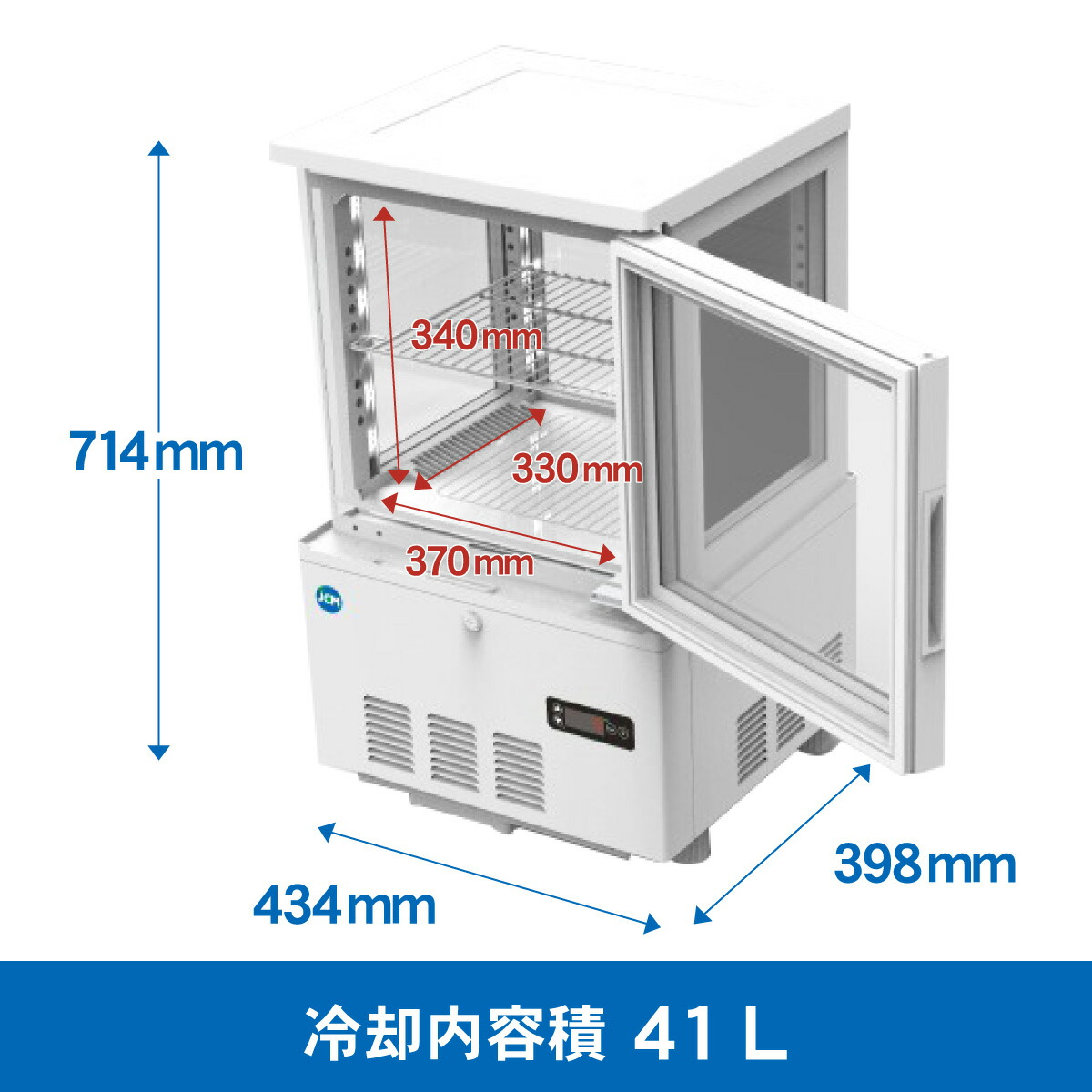 楽天市場】JCM 4面ガラス 冷蔵ショーケース （片面扉） JCMS-41 業務用