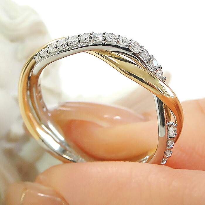 楽天市場】指輪 レディース PT900 K18YG プラチナ イエローゴールド