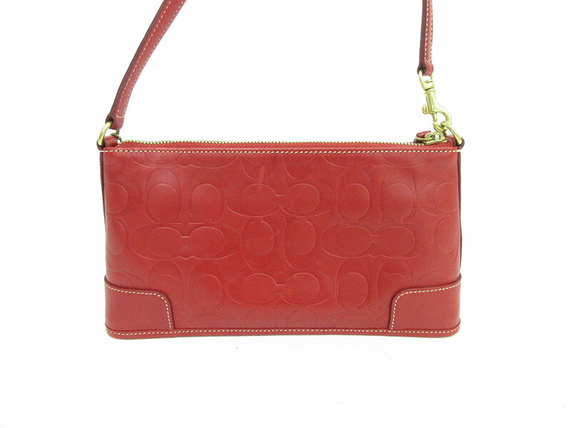 楽天市場】COACH(コーチ) シグネチャー アクセサリーポーチ 7009 赤