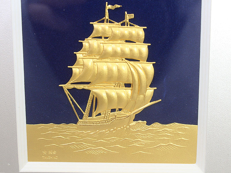 楽天市場】武比古（TAKEHIKO） 純金レリーフ 伝統工芸品 帆船 1号 24金