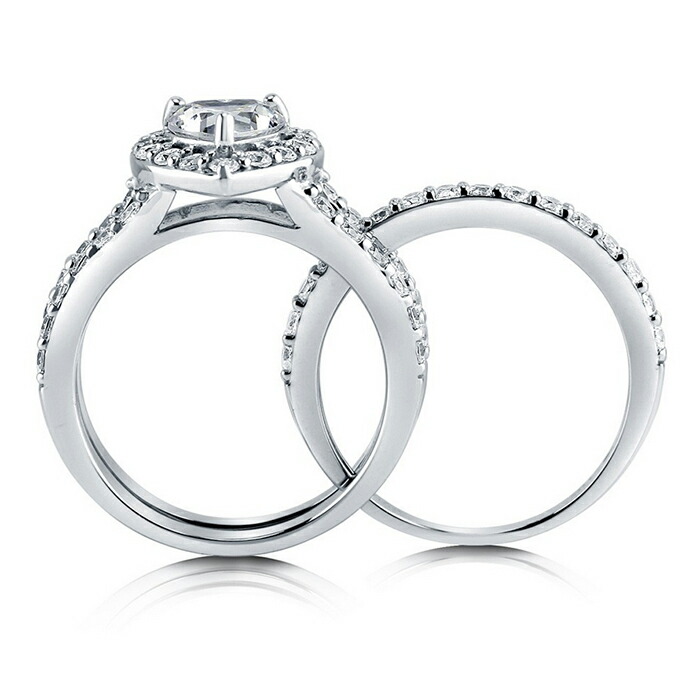 楽天市場】2.21ct ハート 2連 セット リング 指輪 レディース