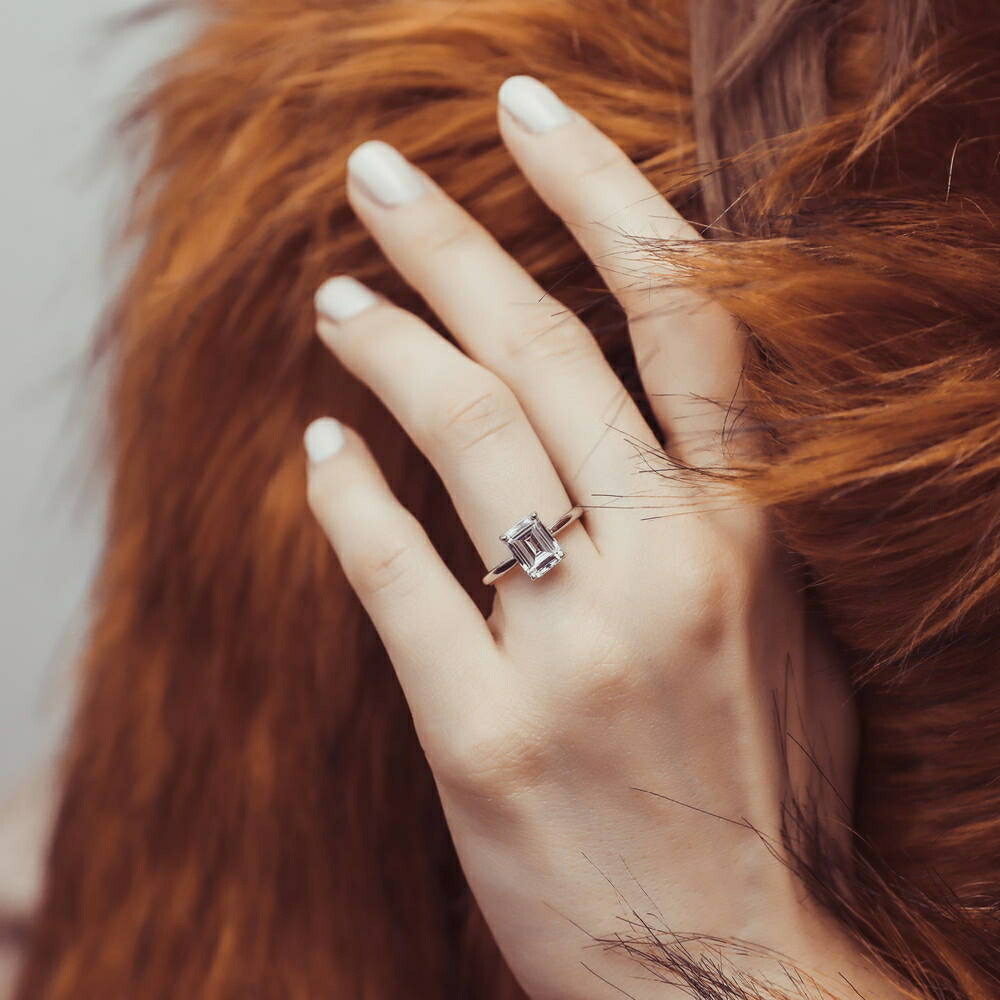 楽天市場】2ct エメラルドカット リング 指輪 レディース ジュエリー