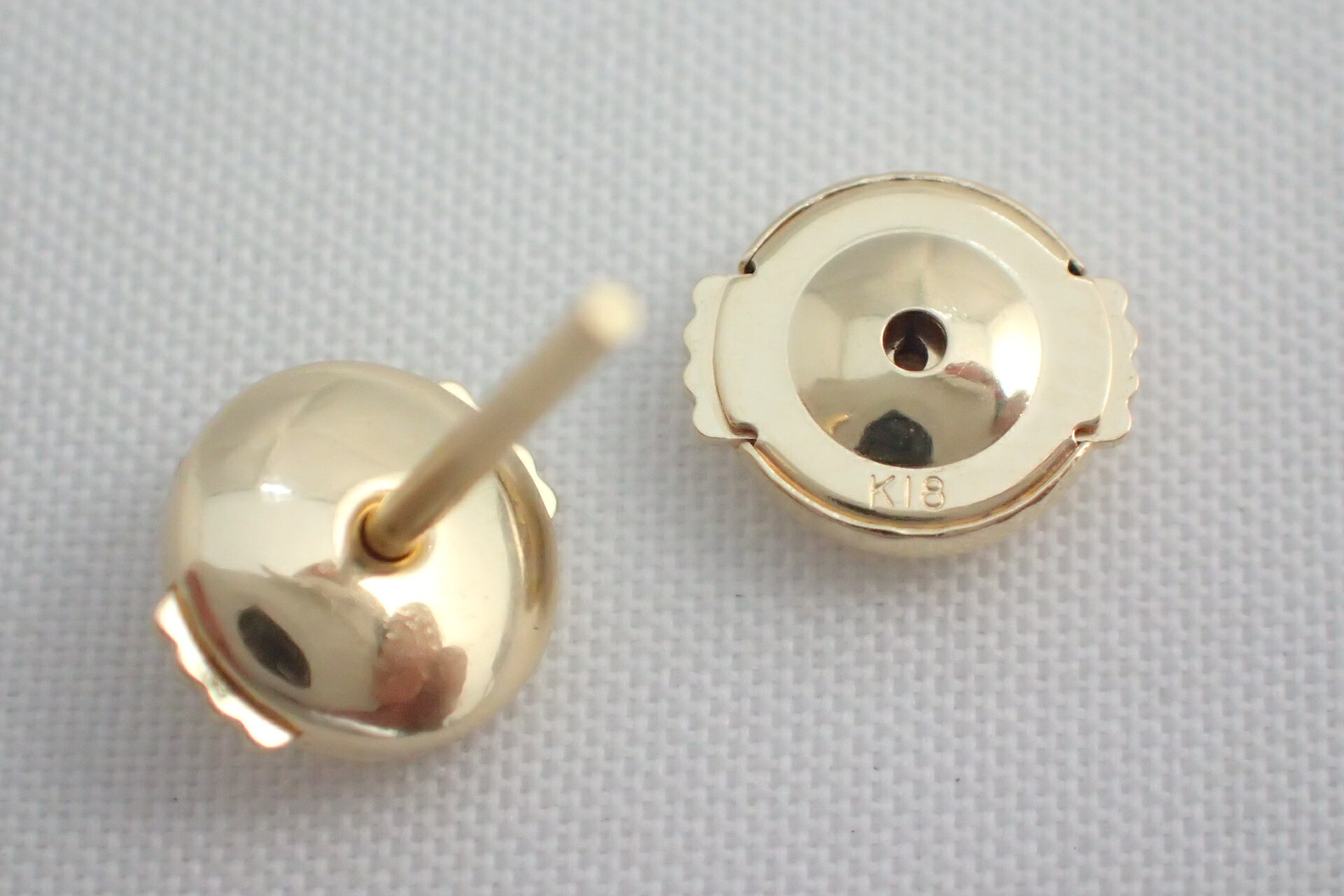 楽天市場】K18/ピアスキャッチ/ディスクキャッチ/サイドプッシュ式
