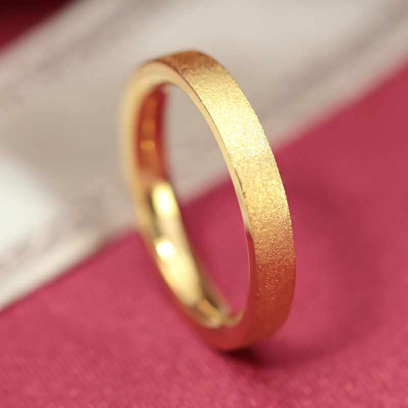 楽天市場】K24 純金 ゴールド リング 3mm 【6～13号】 艶消し 指輪 24k