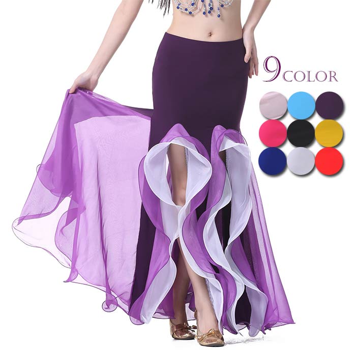 楽天市場】ベリーダンス スカート 全9色 ダンス衣装 スカート ステージ