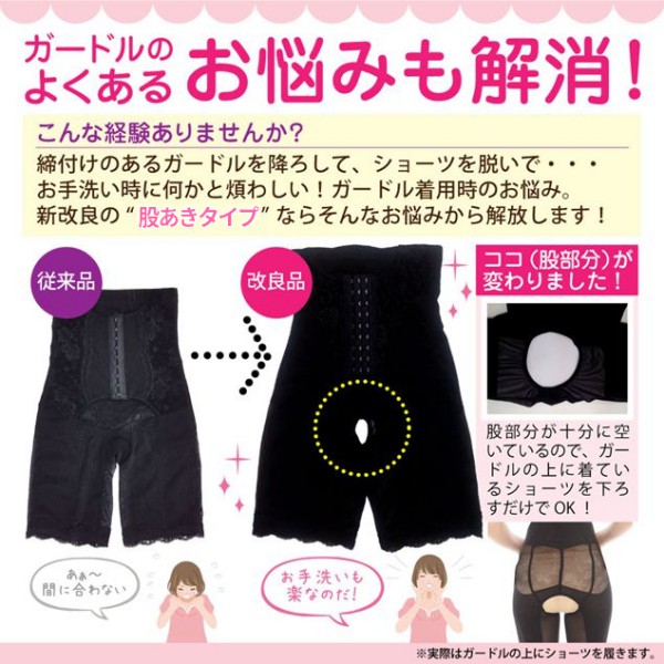 楽天市場】補正下着 ガードル ホック付き ロングガードル 股あき ハイ
