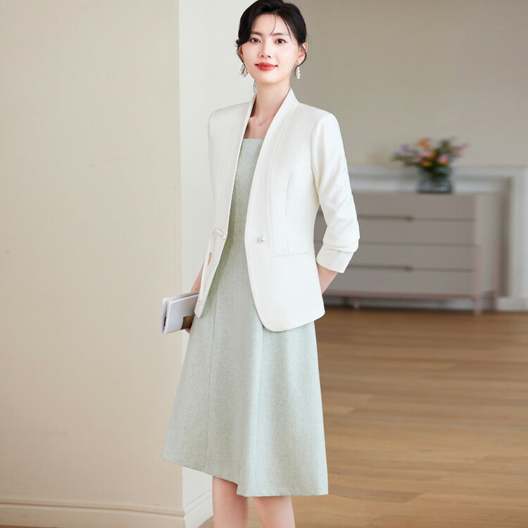 楽天市場】スーツ セットアップ 全4色 ノーカラー ジャケット