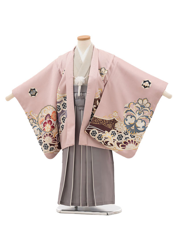 楽天市場】【レンタル】着物 かんたん七五三(5歳男袴)X428 ピンク鷹に